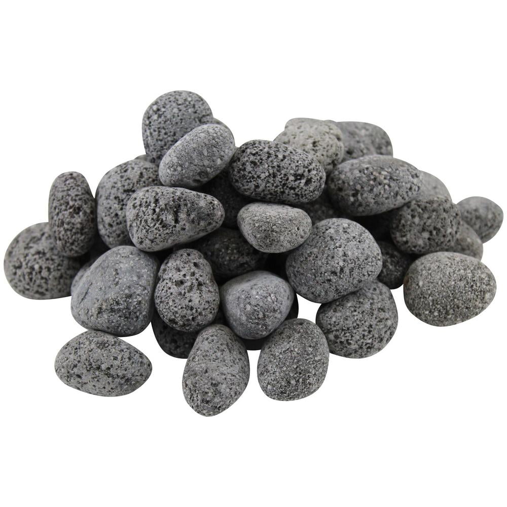 Landscape Rocks 20 lb. Tumbled Black Lava Pebbles Natural Gas Propane Tumbled Lava Rock For Fire Pit