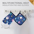 thumbnail image 4 of Yayeee Oven Mitts and Pot Holder Set of 4 Heat Resistant Kitchen Gloves Baking Hot Pad, Light Pink Jellyfish, 4 of 5