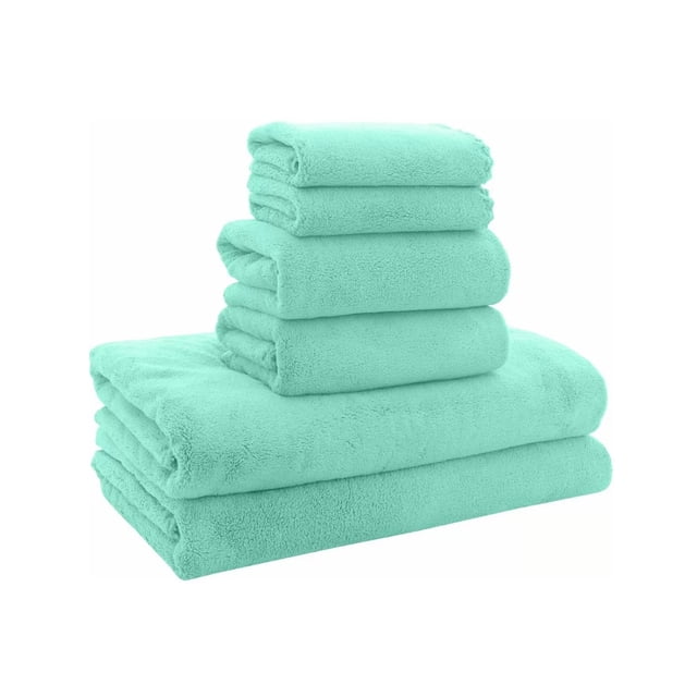 Juego De Toallas Baño Lana Suave 6 Piezas Verde Belug Juego De Toallas Baño