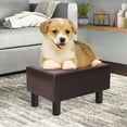 thumbnail image 4 of Adeco  Footstool Ottoman Faux Leather Foot Rest Stool Brown Faux Leather Faux Leather, 4 of 8