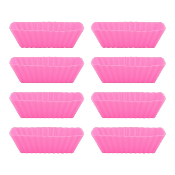 Sparsain Pack Random Silicone Cupcake Molds, Square Muffin Cups, Cupcake Liners, Heat Resistant Non-Stick Baking Cups for Home, Cafe, Random Color