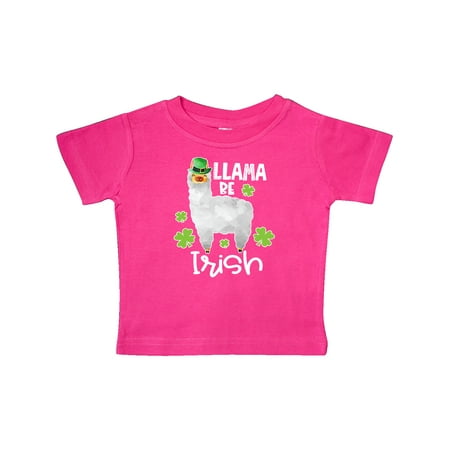

Inktastic St. Patrick s Day Llama Be Irish with Green Shamrocks Gift Baby Boy or Baby Girl T-Shirt