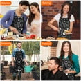 thumbnail image 7 of Black Gothic Skull Cat Pattern Apron-Garden Aprons for Women with Pockets-Cotton Linen Waterproof Kitchen Cooking Gardening Aprons Adjustable for Kitchen,Cooking,BBQ and Salon 33x27 Inch, 7 of 7
