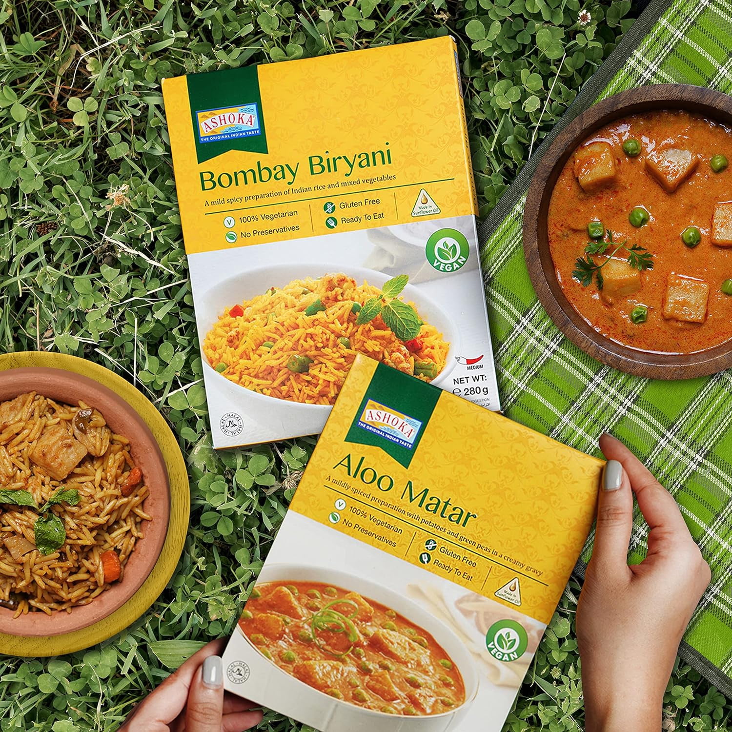 Ashoka Meals 1932, Plant-Based Lentils Curry, All-Natural Ready to Eat Meals, Authentic Dal Tadka, Portable Indian Food, Great for Lunch, Kosher Certified, Gluten-Free, No Preservatives, Pack of 6