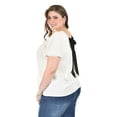thumbnail image 4 of Blusa de lino con moño en espalda Roman Fashion /Tallas Extras, 5109 (Beige) beige 36, 4 of 6