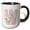 Black/White, variant on 3drose, Cute Pink Unicorn Monogram Initial W, 11oz Two-tone Green Mug