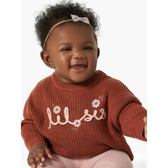 Modern Moments By Gerber Baby Girl Matching Sister Sweater, Sizes 0/3M-18M