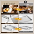 thumbnail image 4 of 6 Pack Quarter Size 13" * 10" Baking Sheet Pan Aluminum Commercial Cookie Sheets For, 4 of 9