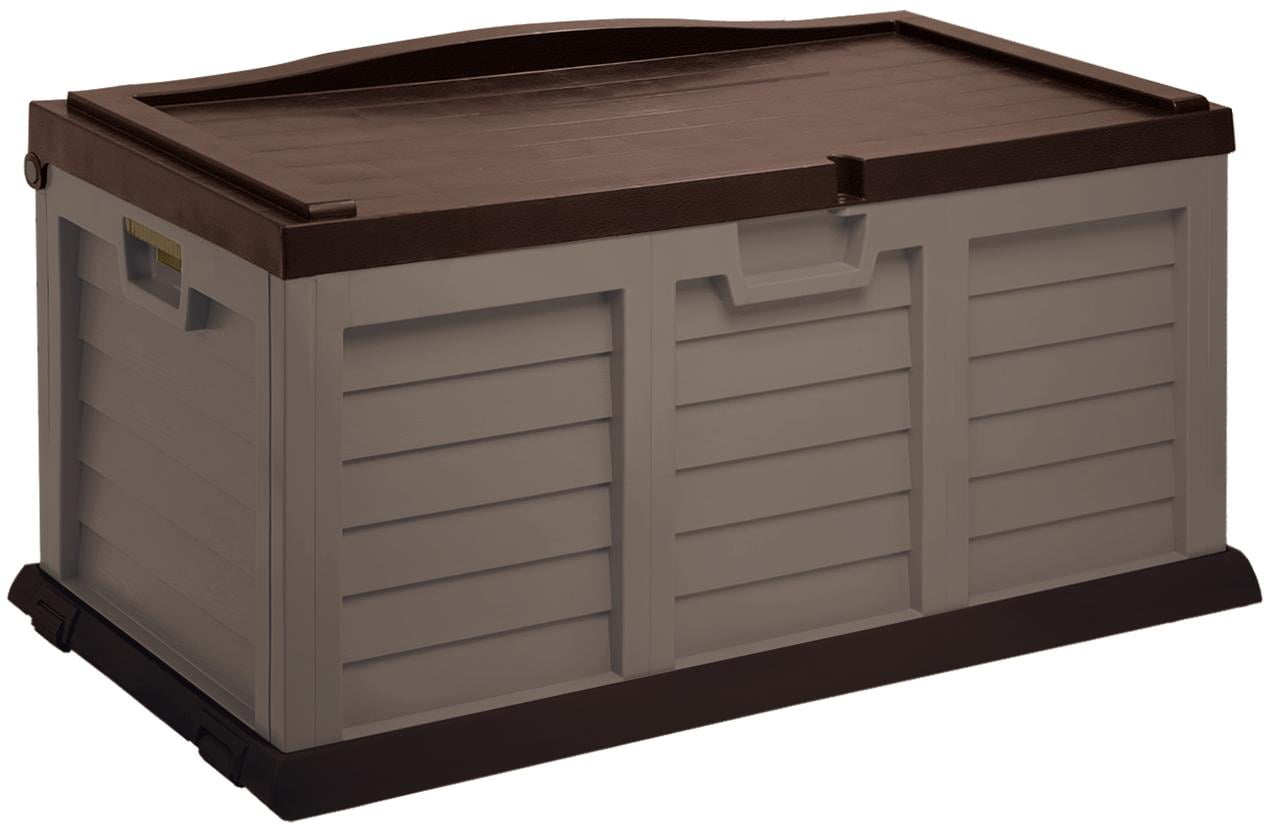 71 Gallon Deck Box with Sit-On Cover, Mocha Brown by Starplast