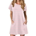 thumbnail image 1 of Chemises à Manches Courtes pour Femmes Robe T-Shirt d'Été Décontractée pour Femmes Tunique Ample à Manches Courtes avec Poches pour Femmes Robe d'Été Ample pour Femmes Robe T-Shirt Femme, 1 of 6