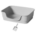 thumbnail image 3 of Xuanheng Large Cat Litter Box Enclosure Design Four Seasons High Sided Cat Litter Pan grey, 3 of 8