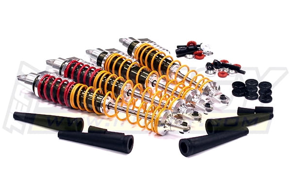 Integy RC Model Hop-ups BAJ083SILVER Billet Machined Type II Shock Set 5T /& 5B2.0 4 for HPI Baja 5B L=190, 210mm