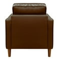 thumbnail image 4 of Leather Armchair - Modern Accent Chair, Wide Seat, Brown Living Room Furniture, Small Space Design, 4 of 6