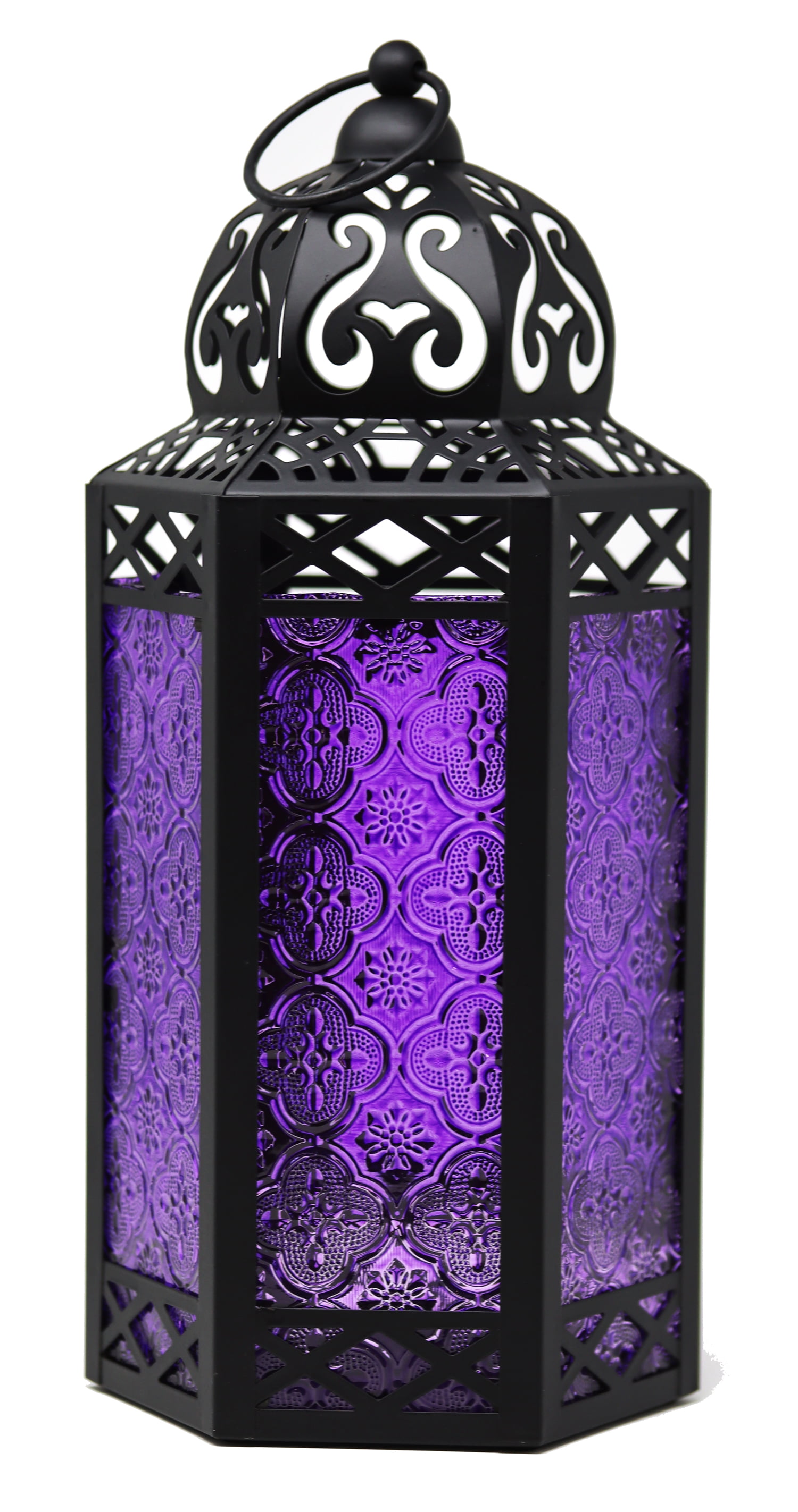 VELA LANTERNS Moroccan Lamp Indoor Outdoor Lantern Decorative Candle Holder  for Hanging Home Decor, Patio, Weddings, Black Metal, Blue Glass, Medium  Lantern - Yahoo Shopping