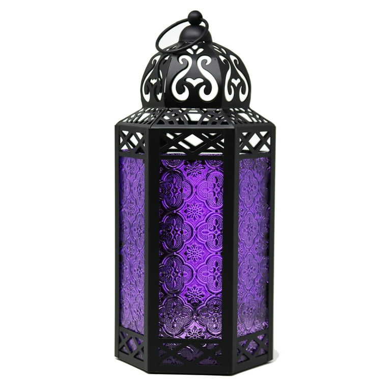 Vela Lanterns Large Moroccan Style Candle Lantern with LED Lights