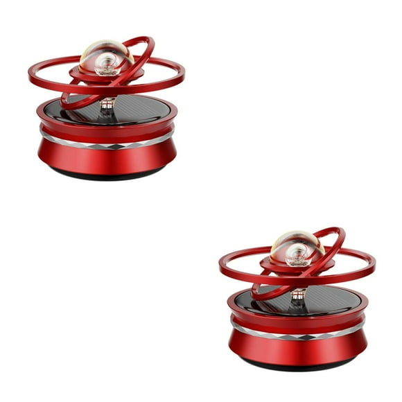 Scienceny Difusor de aroma de suspensión con energía solar para automóvil Decoración Ambientador de fragancia de aire para vehículo Adorno Rojo 2piezas