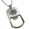 thumbnail image 1 of Stainless Steel Taira Ageha Samurai Crest Engraved Bottle Opener Dog Tag Pendant Necklace, 1 of 1