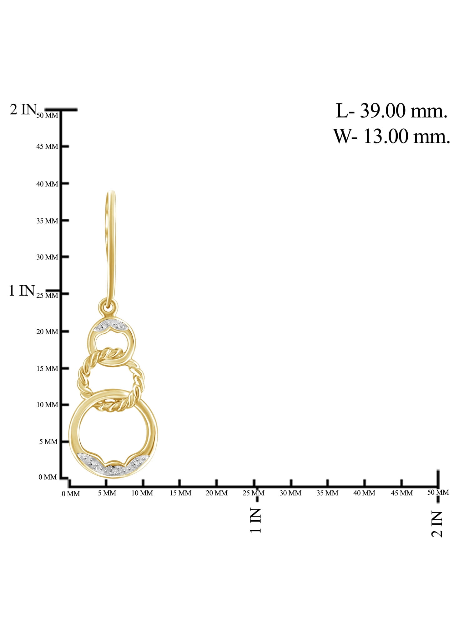 White Diamond Accent 14kt Gold-Plated Dangle Earrings
