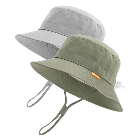 FURTALK 2PC Baby Sun Hat Toddler Boys Girls Bucket Hat for Kids 0-5 Years UPF 50  Sun Protective Child Summer Beach Hats