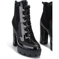 thumbnail image 3 of CAPE ROBBIN NELL CHUNKY BLOCK HIGH HEEL PLATFORM LACE UP BOOTS-BLACK Boots BLACK, 3 of 4