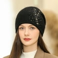 thumbnail image 2 of LEKODE Outdoor Cycling Cold-proof Ear Warm Cap Aviator Hat Skull Cap Thin Beanie Warm Hats for Women Faux Fur Hat Winter Hats for Women Black One Size, 2 of 3