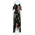 thumbnail image 4 of Jophufed Plus Size Summer Dresses Women Casual Short Sleeve Cold Shoulder Boho Maxi Dress Flower Print Long Dress, 4 of 9