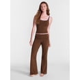 thumbnail image 2 of No Boundaries Cotton Blend Jersey Sleep Foldover Pants, 31'' Inseam, Women’s XXS-3X, 2 of 5