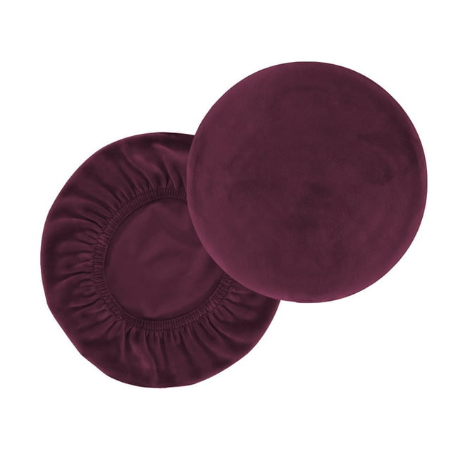 Dalazy 2X Stool Cover Bar Supplies Dustproof Fine Workmanship Handily Install Party Accessories Washable Exquisite Elasticity Wine Red L