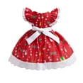 thumbnail image 3 of Toddler Baby Girls Christmas Dress Kid Ruffle Sleeveless Party Xmas Outfit Set, 3 of 4