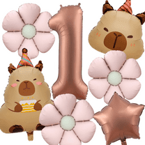 Capybara Theme Balloon 1st Birthday Party Decorations Includes Capybara Shaped Balloons Flower Balloons for Party Party Favors Capybara Theme