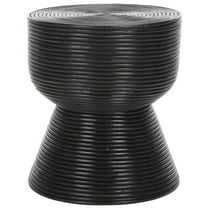 SAFAVIEH Heimdall Modern Accent Table, Distressed Black (18.1 in. W x 18.1 in. D x 20.5 in. H)