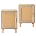 thumbnail image 4 of Langgg 2pcs FCH 40*30*55cm  Particleboard Rattan Single Door Bedside Cabinet Burlywood, 4 of 6