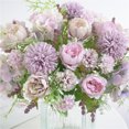thumbnail image 3 of Artificial Flowers, Fake Peony Silk Hydrangea Bouquet Decor Plastic Carnations Realistic Flower Arrangements Wedding Decoration Table Centerpieces 2 Pack (Purple), 3 of 5