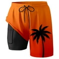 thumbnail image 3 of Swim Trunk For Men's Gradient Sunset Vacation Quick Dry Swim Shorts Mens Swimsuit Board Shorts With Pockets Orange XXL, 3 of 4