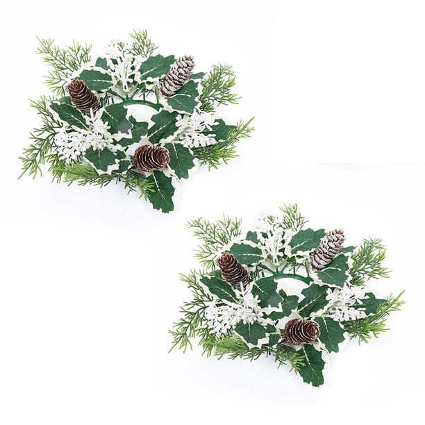 SGACAI Candelabro de Navidad, guirnalda de piñas y bayas artificiales, candelabro nuevo