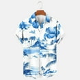 thumbnail image 5 of Ecqkame Hawaiian Shirts for Men Casual Short Sleeve Button Down Tops Summer Beach Holiday Party Tropical Print Shirt Blue-D XL, 5 of 6