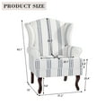 thumbnail image 5 of DREAMSIDEA Mid Century Navy Stripe Accent Chair, Comfy Upholstered Wingback Accent Chair Reading Chair for Living Room Bedroom Guest Room,Navy Blue and White, 5 of 6