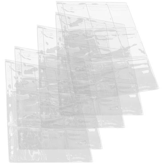 COSMOBETTY Coin Binder Sleeves Transparent Round Corners 5Pcs 11.3X8.6in