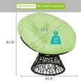 thumbnail image 2 of Costway Fauteuil Papasan en Rotin Chaise Ergonomique Pivotement à 360 Degrés Coussin Doux Jardin Vert, 2 of 10
