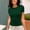 Dark Green, variant on T-Shirt for Women Short Sleeved Solid Color Slim Fit Crew Neck Blouses Summer Vacation Tops Trendy 2025