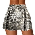 thumbnail image 4 of XIAOCHA Women's Disco Dot Athletic Skirt High Waist Split Hem Skort Stretchy Trendy Pickleball Skort, 4 of 6