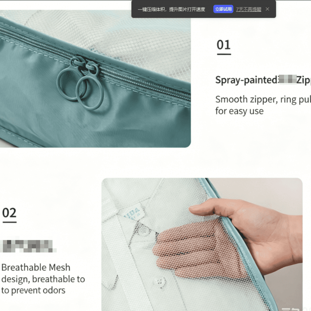 3-Piece Travel Storage Bag, Waterproof And Breathable Clothing Storage Bag, Luggage And Clothing Sorting Packaging Bag