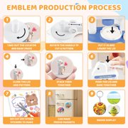 Badge Maker Machine for Kids, DIY Pin Button Maker Press Machine Badge Punch Kit with 86 pcs Button Parts Pictures Cutter,Arts & Crafts for Kids, Perfect for School Projects & Party, Pink
