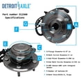thumbnail image 4 of Detroit Axle - Moyeu et Roulements de Roue Arrière pour 08-11 Dodge Grand Caravan Chrysler Town & Country 09-12 Routan 2008 2009 2010 2011 2012 Ensemble de Roulements et Moyeux de Roue de Remplacement, 4 of 4