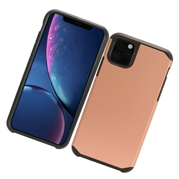 Apple iPhone 11 Phone Case Protective Tuff Hybrid Drop Protection Shockproof Armor Dual Layer Frame Heavy Duty Rubber Rugged Silicone Gel TPU Cover ROSE GOLD Cover for Apple iPhone 11 / 6.1"