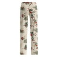 thumbnail image 4 of Adult Fashionable Loose Christmas Printed Casual Pants, Loungewear Sleep Pants with Drawstring Elastic Waist for Home and Comfortable Wear,White,M, 4 of 5