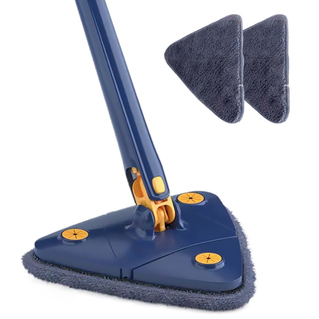 Hvxrjkn Trapeador de Limpieza Trapeador Triangular Telescópico Giratorio de 360 ° Giratorio y Ajustable, Trapeador Giratorio Reutilizable, Trapeador para Pisos de Madera Dura para el Hogar Trapeador con Mango de Acero Inoxidable