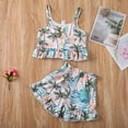 thumbnail image 3 of xiaxaixu Infant Girls Set Button Down Variegated Top + High Waist Shorts, 3 of 8
