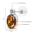 thumbnail image 5 of Gem Stone King 14k White Gold Orange Red Madeira Citrine and White Diamond Earrings for Women (2.33Cttw, GemstoneNovember Birthstone, Oval 8X6MM, Round 2.5MM), 5 of 5