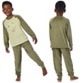 thumbnail image 2 of Saint Eve Kids Pajama Set, Soft Fleece Animal Print Long Sleeve PJs - Green Dinosaur, 2 of 5